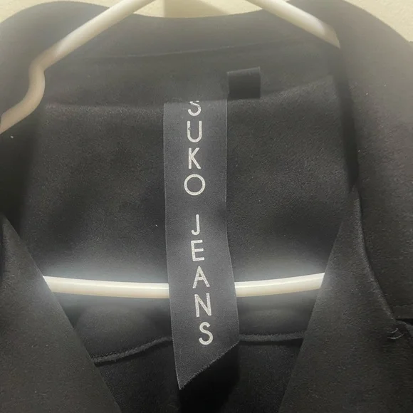 SUKO Jeans Black Moto Jacket Women's Size Large - Picture 5 of 9